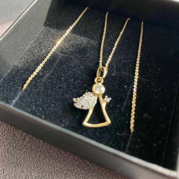 14K Gold Angel Necklace - Picture 1 of 2